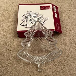 Glass Christmas Tree Bowl